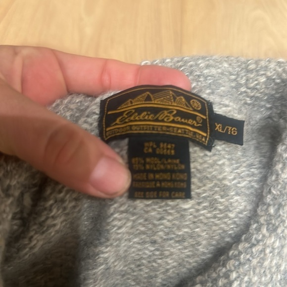 Eddie Bauer gray button wool cardigan XL - Picture 5 of 6